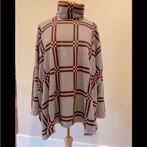 Hailey & Co. grey and burgundy sweater.  Size medium.  Oversized